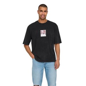 Remera M/C Negro Oversize Graph. Back Ny Only&Sons