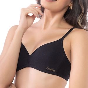 Corpiño Algodon Negro Mujer Del Rio