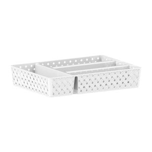Porta Cubiertos Rattan Blanco Paramount