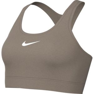 Top Marron W Nk Swsh Med Spt Bra Mujer Nike