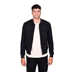 Campera Negro C/ Rib Doble Bol. Sup. Hombre Hummer