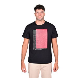 Remera M/C Negro. Graphic Square Hombre New Green