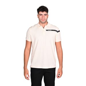 Polo M/C Beige Det. En Contrast. Hombre Hummer