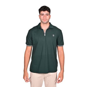 Polo M/C Verde Liso Rip Relieve Hombre New Green