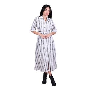 Vestido camisero ruth blanco y negro mujer tiare