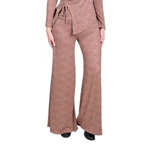 Pantalón Animal Print Palazo Con Cintura Ancha