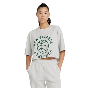 Remera M/C Gris Athletic Oversized League Mujer Nb