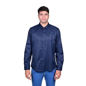 Camisa M/L Azul Marino Detaic Hombre Ted Lapidus