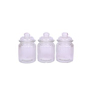 Set Recipientes Vidrio C/Tapa X3 300 Ml