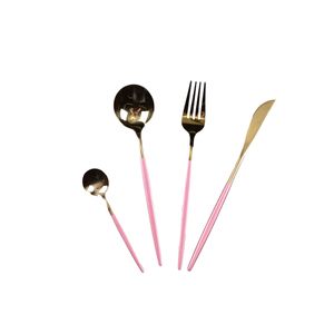 Set De Cubiertos Rosa 4 Piezas