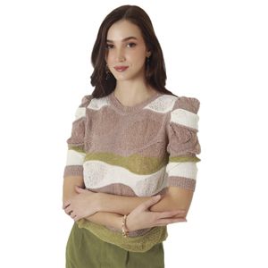 Sweater M/L Rayas Natural Beauty Mujer Fds