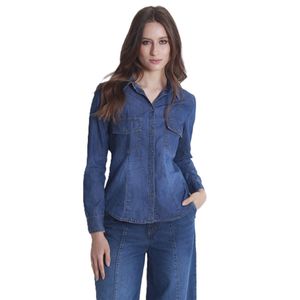 Camisa M/L Azul Spring Soul Mujer Fds