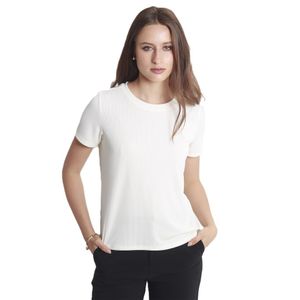 Remera M/C Blanco Work Mujer Fuera De Serie
