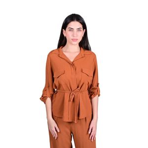 Camisa 3/4 Terracota Clasica Mujer L'Exclusif