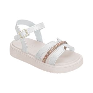 Sandalia Con Piedritas Blanco Niña Kidy