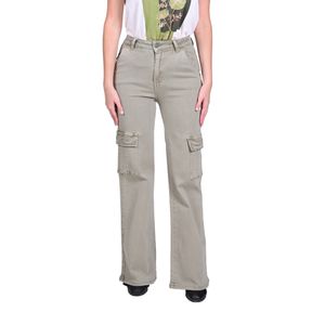 Jeans Verde Cargo Fit Tiro Medio Mujer Tiare