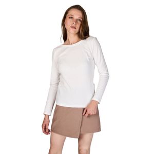 Remera Amanda M/L Blanco Polera Mujer - Atrevida