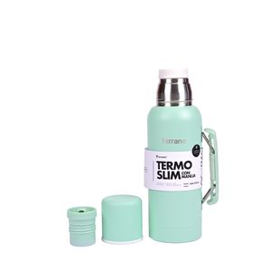 Termo 750ml Slim Con Manija Verde Agua Terrano
