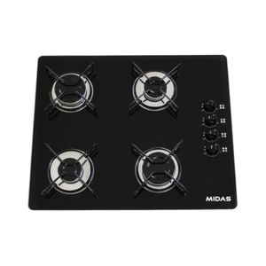 Anafe A Gas Diseño Compacto 4 Hornallas B2 Negro Midas