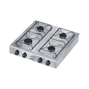 Cocina De Mesa Inoxidable 4 Hornallas Gas Color Gris Midas