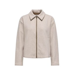 Campera Marrón Moteada Con Cierre Y Bolsillos Mujer Jdy