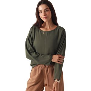 Blusa manga larga Natural Beauty verde mujer Fds