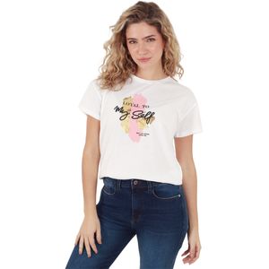 Remera manga corta Denim blanca mujer Fds