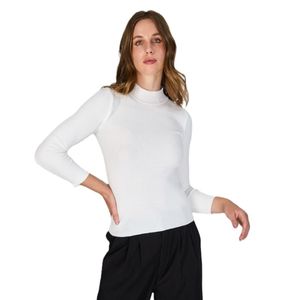 Polera M/L Blanco Tejido Fran Mujer- Eclipse
