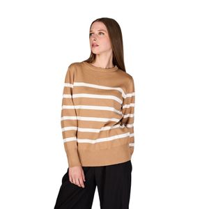 Sweater Josefa M/L Beige C/ Rayas Blancas Eclipse
