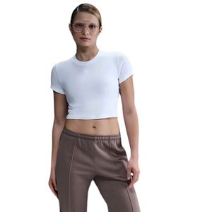 Remera Blanca Sportwear Chill Knit Crop Mujer Nike