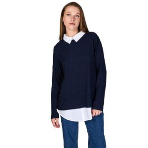 Blusa M/L Azul Marino Camisa 2 En 1 Meli Eclipse