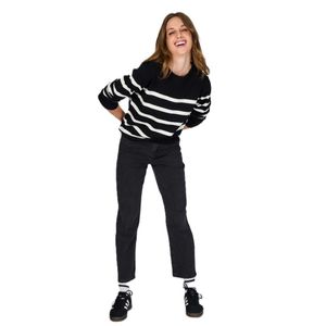 Sweater Josefa M/L Negro C/ Rayas Blancas Eclipse