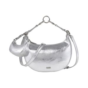 Cartera media luna 2 en 1 plata mujer Fiore