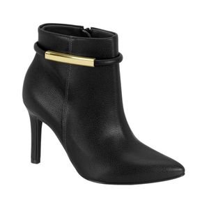 Bota Negra Con Detalle Dorado Mujer Vizzano