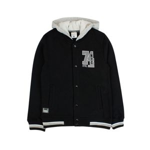 Campera Negro Con Capucha Algodón Ficcus