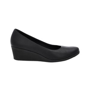 Stiletto Negro Taco Americano Punta Redonda Mujer Usaflex