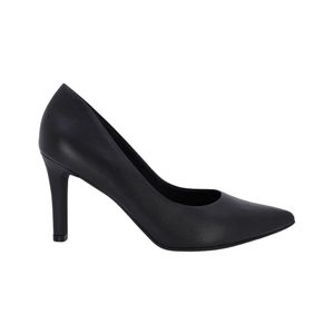 Stiletto Negro Punta Fina Cuero Taco Fino Mujer Usaflex