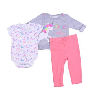 Conjunto X3 Piezas Combinado Niña Quiltex