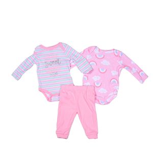 Conjunto X3 Piezas Rosa Niña Quiltex