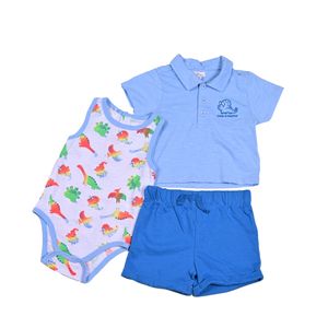 Conjunto X3 Piezas Azul Niño Quiltex