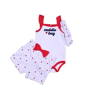 Conjunto X3 Piezas Rojo Niña Quiltex