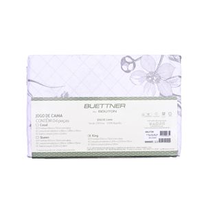 Juego De Sábanas King 4 Piezas Gris New Botanic Bouton