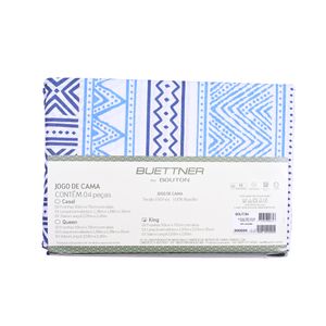 Juego De Sábanas King 4 Piezas Azul Índigo Bouton