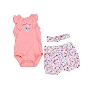 Conjunto X3 Piezas Rosa Niña Quiltex