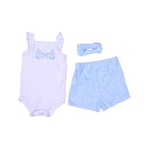 Conjunto X3 Piezas Azul Niña Quiltex