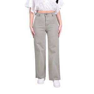 Jeans Straight Fit Tiro Medio Verde Mujer Tiare