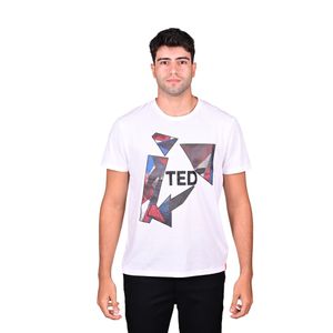 Remera Manga Corta Graphic Blanco Hombre Ted Lapidus