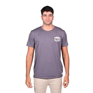 Remera Manga Corta Graphic Vintage Detalle Espalda Gris Oscuro Hombre Bervely