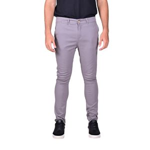 Pantalón Bolsillo Ojal Con Botón Slim Fit Gris Oscuro Hombre Bervely