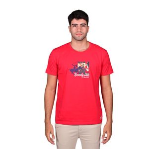 Remera Manga Corta Graphic Logo Classic Fit Rojo Hombre Bervely